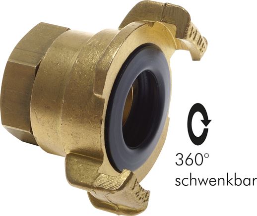 Exemplary representation: Garden hose quick coupling with female thread, brass