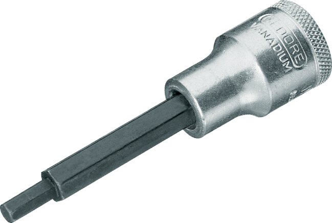 Exemplary representation: Screwdriver bit socket for hexagon socket screws (DIN 7422), long